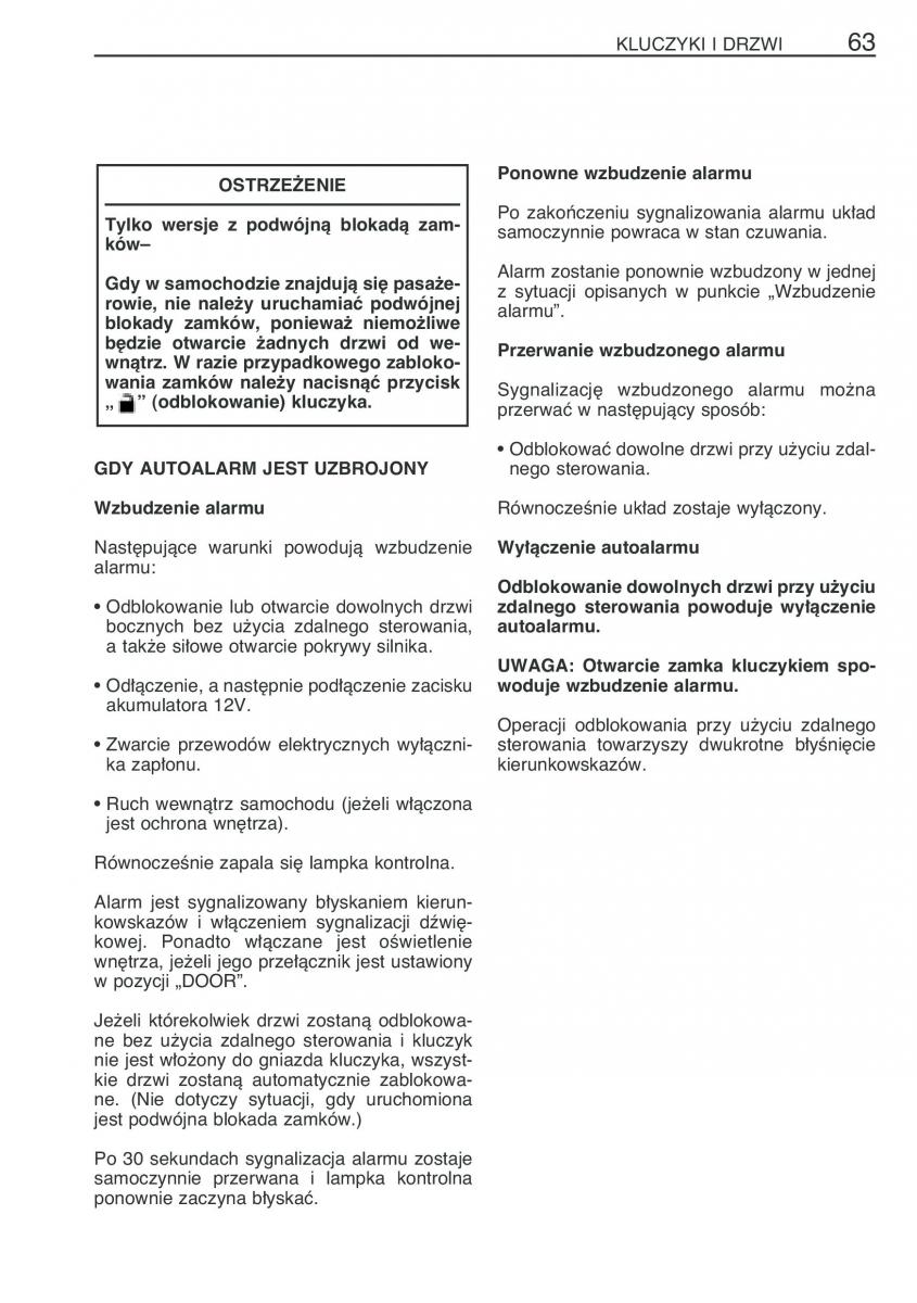 Toyota Prius II 2 NHW20 instrukcja obslugi / page 76