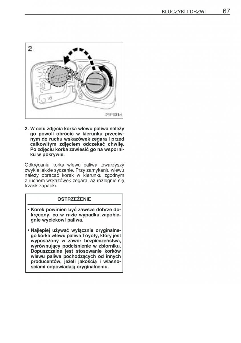 Toyota Prius II 2 NHW20 instrukcja obslugi / page 80