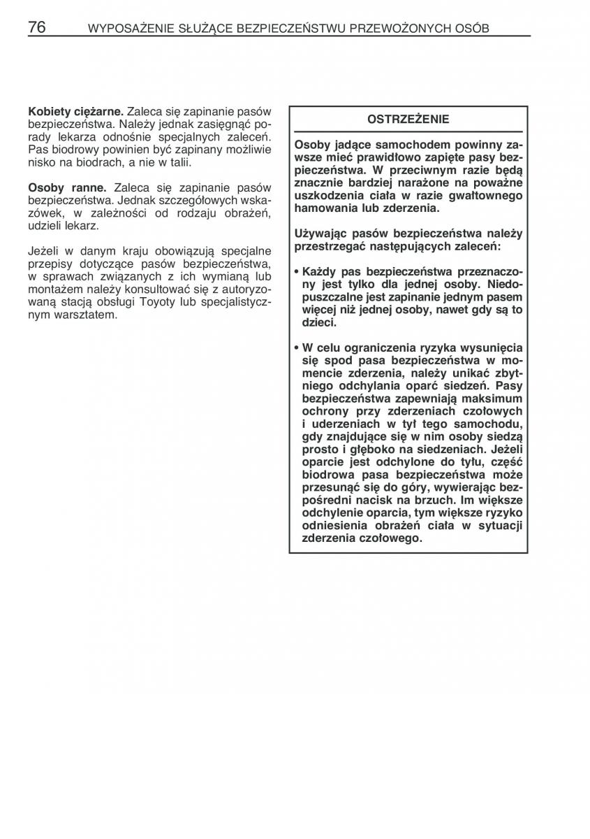 Toyota Prius II 2 NHW20 instrukcja obslugi / page 89