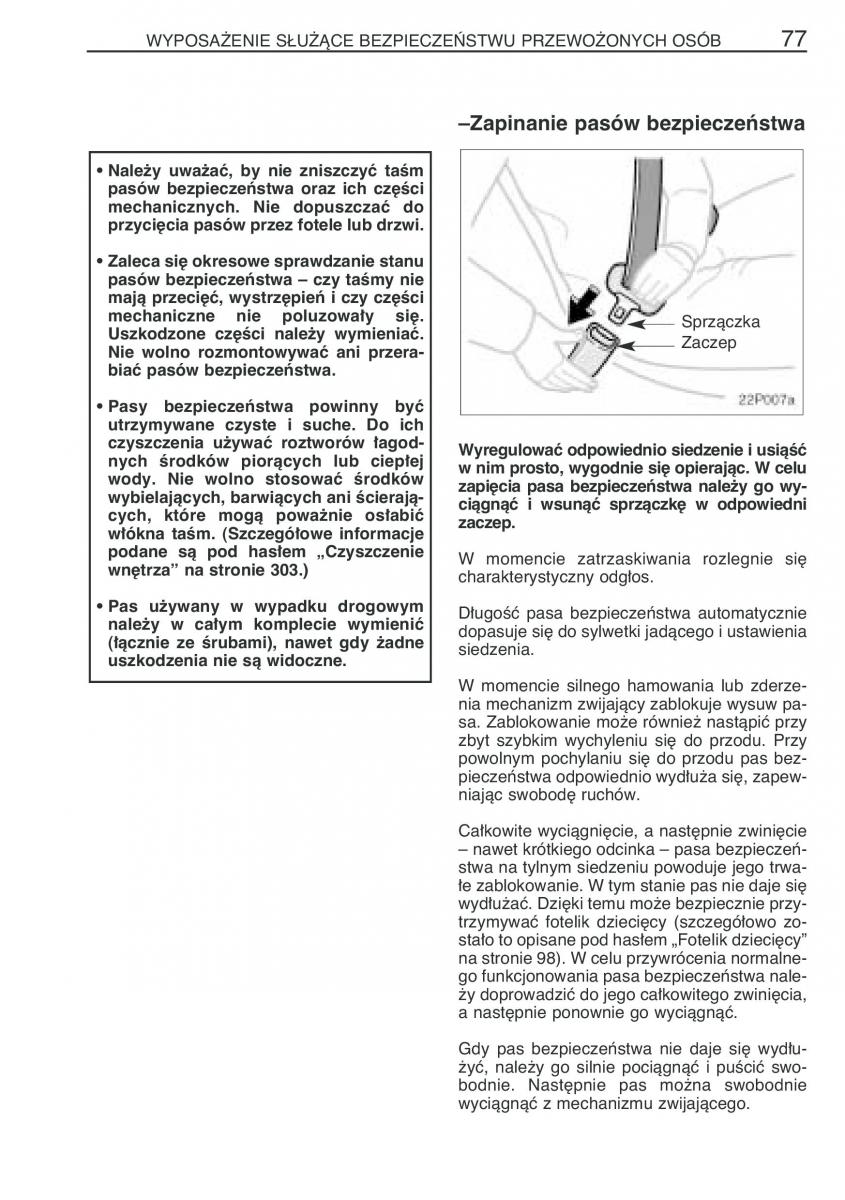 Toyota Prius II 2 NHW20 instrukcja obslugi / page 90