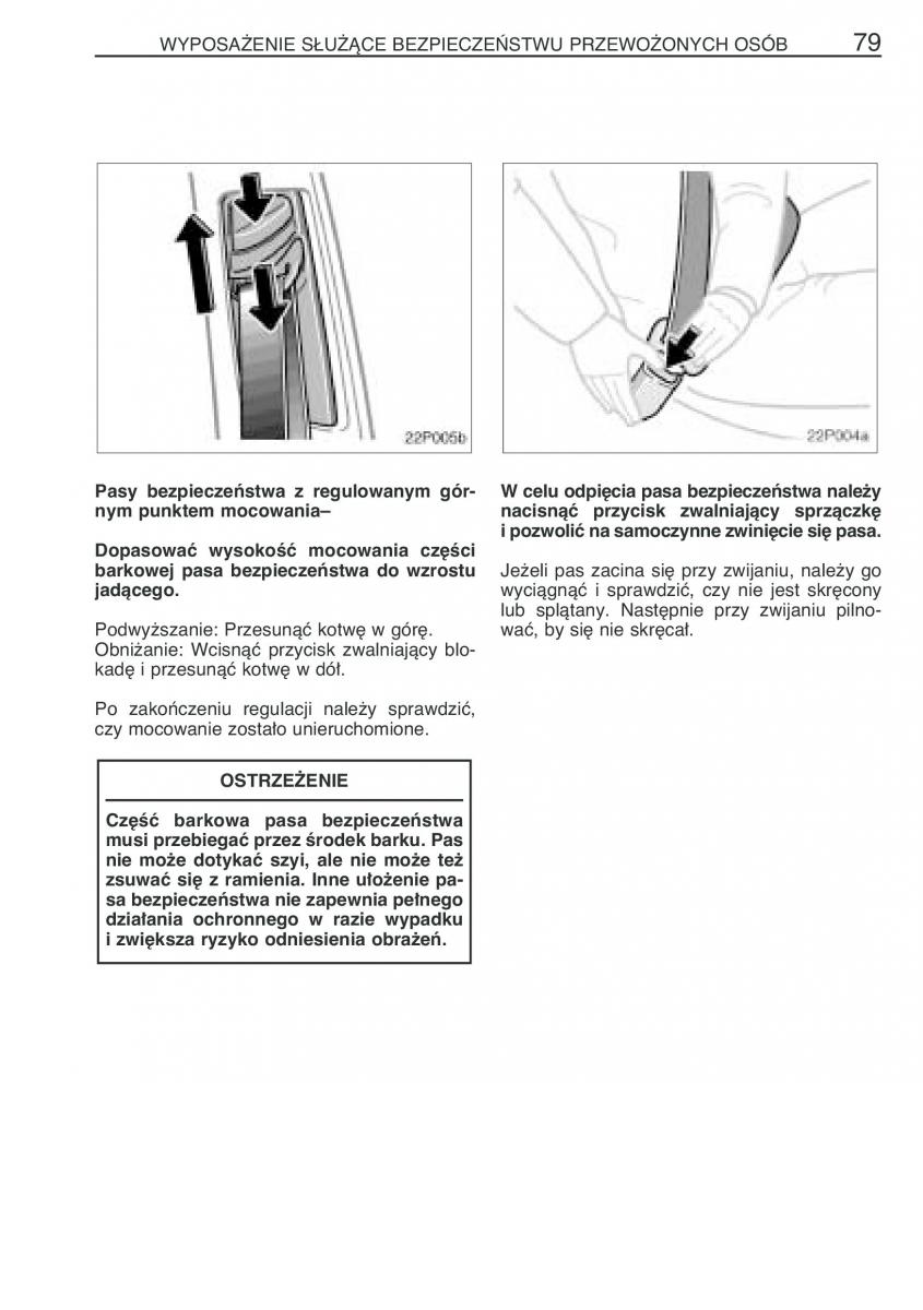 Toyota Prius II 2 NHW20 instrukcja obslugi / page 92