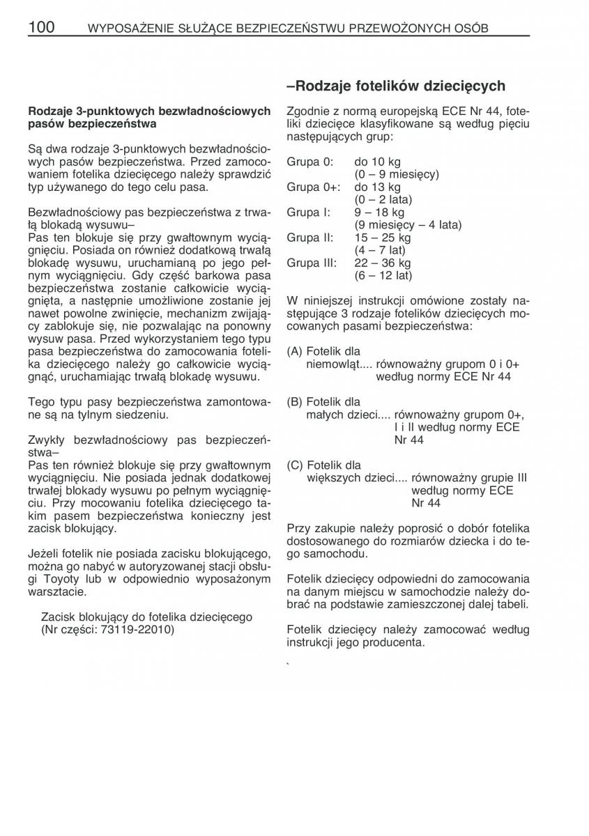 Toyota Prius II 2 NHW20 instrukcja obslugi / page 113