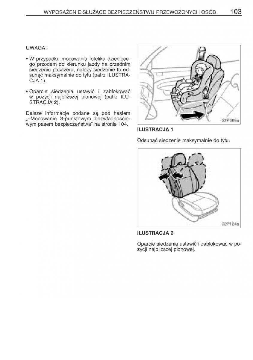 Toyota Prius II 2 NHW20 instrukcja obslugi / page 116