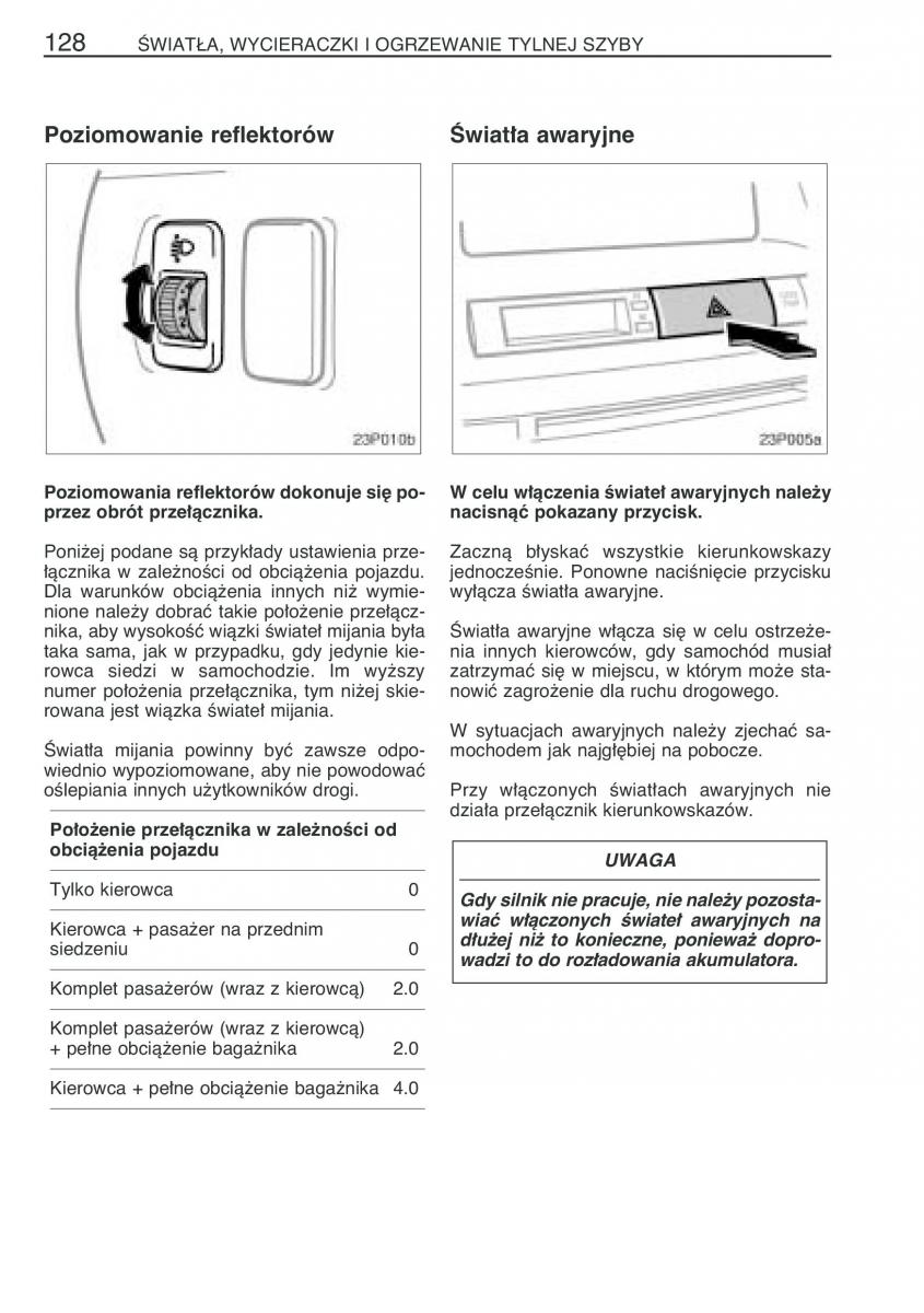 Toyota Prius II 2 NHW20 instrukcja obslugi / page 141