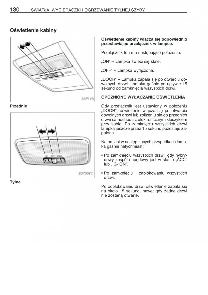 Toyota Prius II 2 NHW20 instrukcja obslugi / page 143