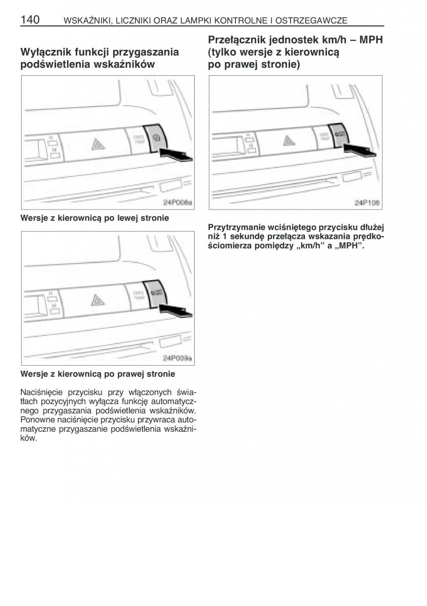 Toyota Prius II 2 NHW20 instrukcja obslugi / page 153