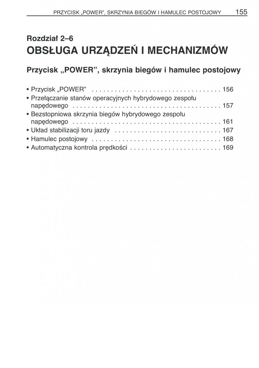 Toyota Prius II 2 NHW20 instrukcja obslugi / page 168