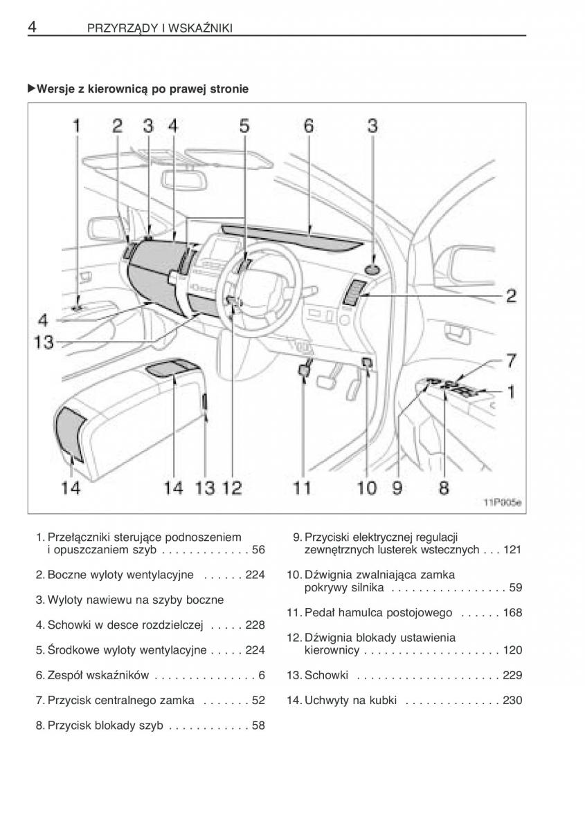 Toyota Prius II 2 NHW20 instrukcja obslugi / page 17