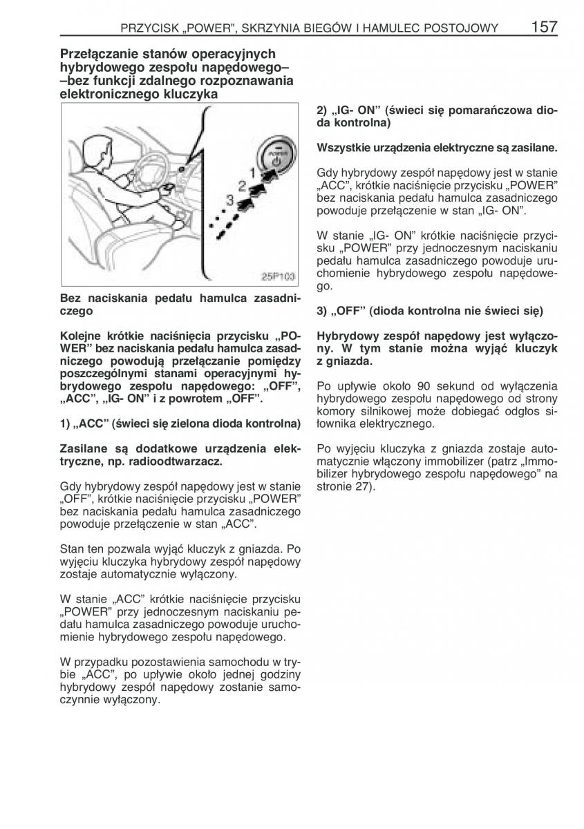 Toyota Prius II 2 NHW20 instrukcja obslugi / page 170