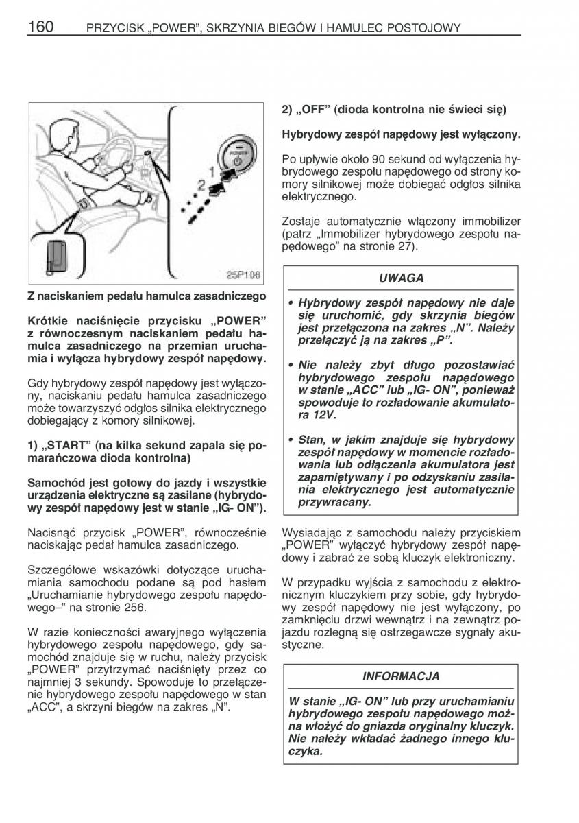 Toyota Prius II 2 NHW20 instrukcja obslugi / page 173