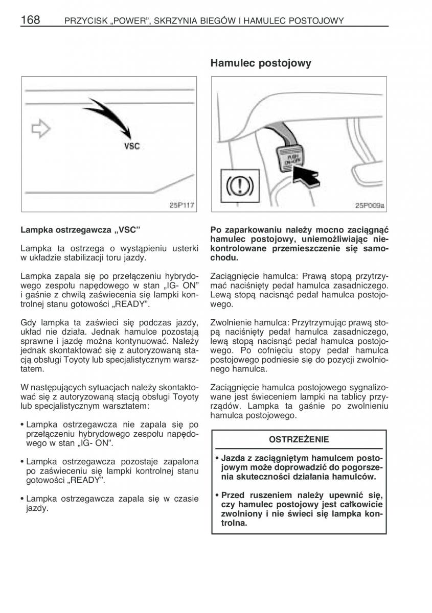 Toyota Prius II 2 NHW20 instrukcja obslugi / page 181