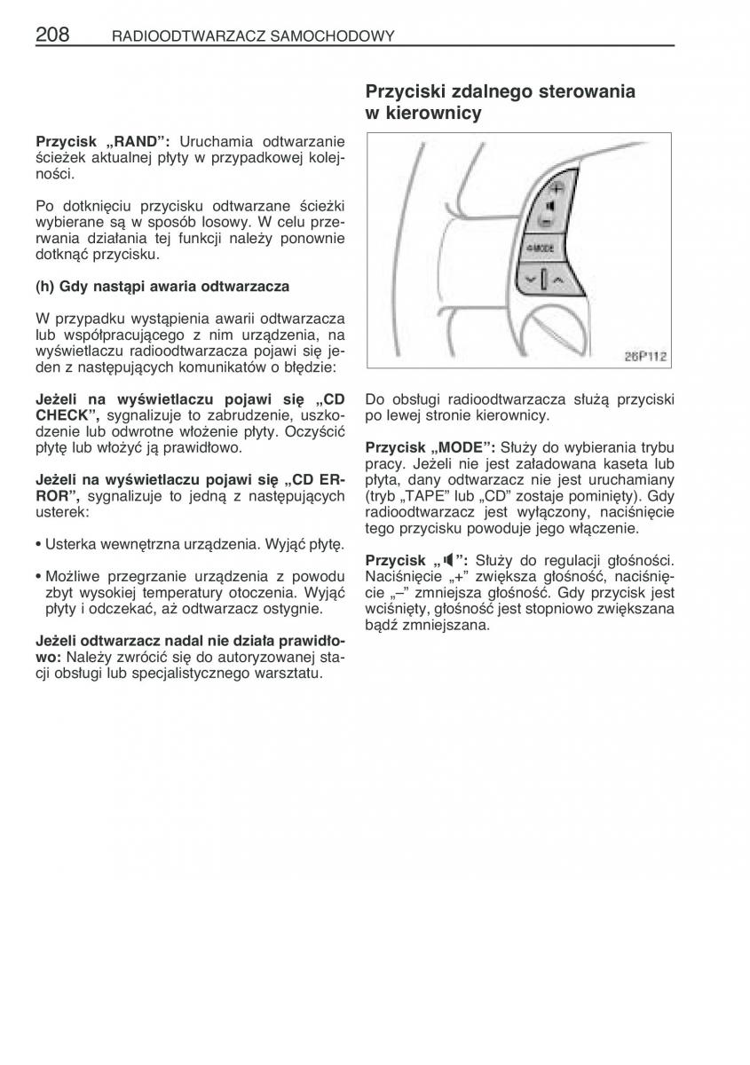 Toyota Prius II 2 NHW20 instrukcja obslugi / page 221