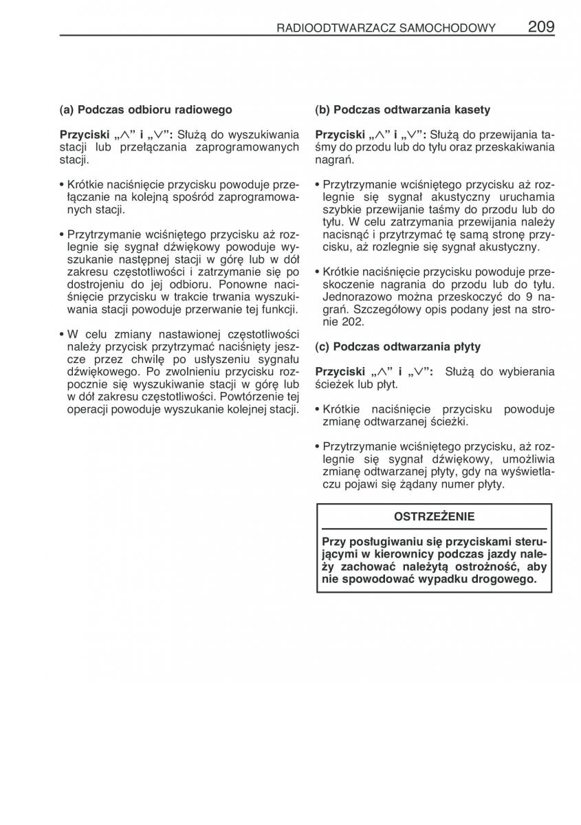 Toyota Prius II 2 NHW20 instrukcja obslugi / page 222