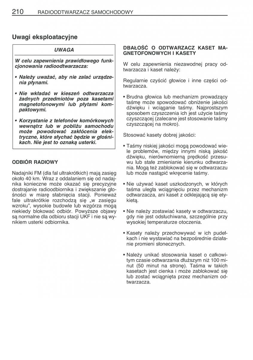 Toyota Prius II 2 NHW20 instrukcja obslugi / page 223