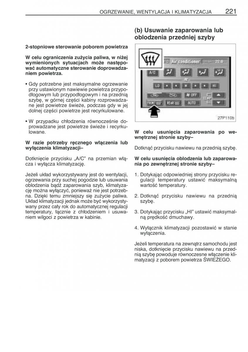 Toyota Prius II 2 NHW20 instrukcja obslugi / page 234