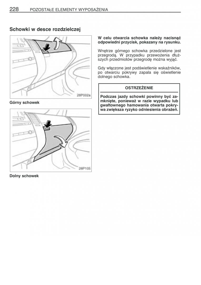 Toyota Prius II 2 NHW20 instrukcja obslugi / page 241