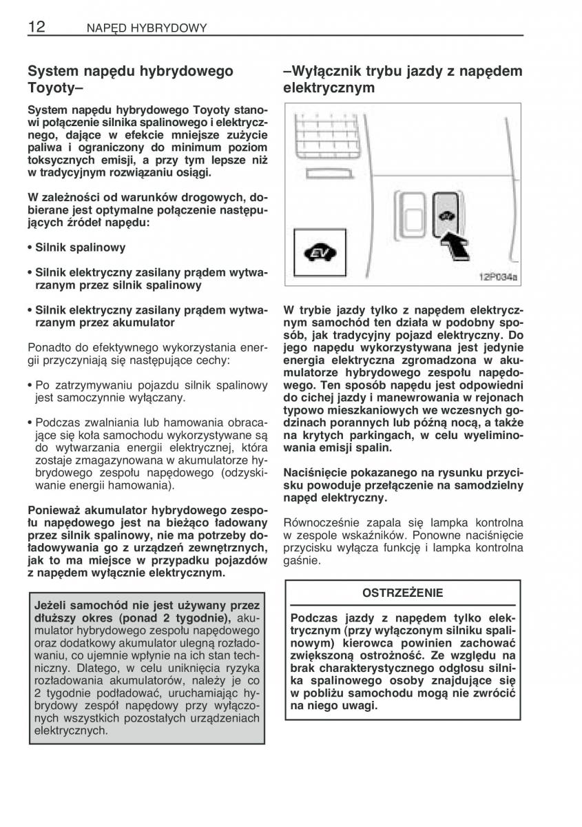 Toyota Prius II 2 NHW20 instrukcja obslugi / page 25