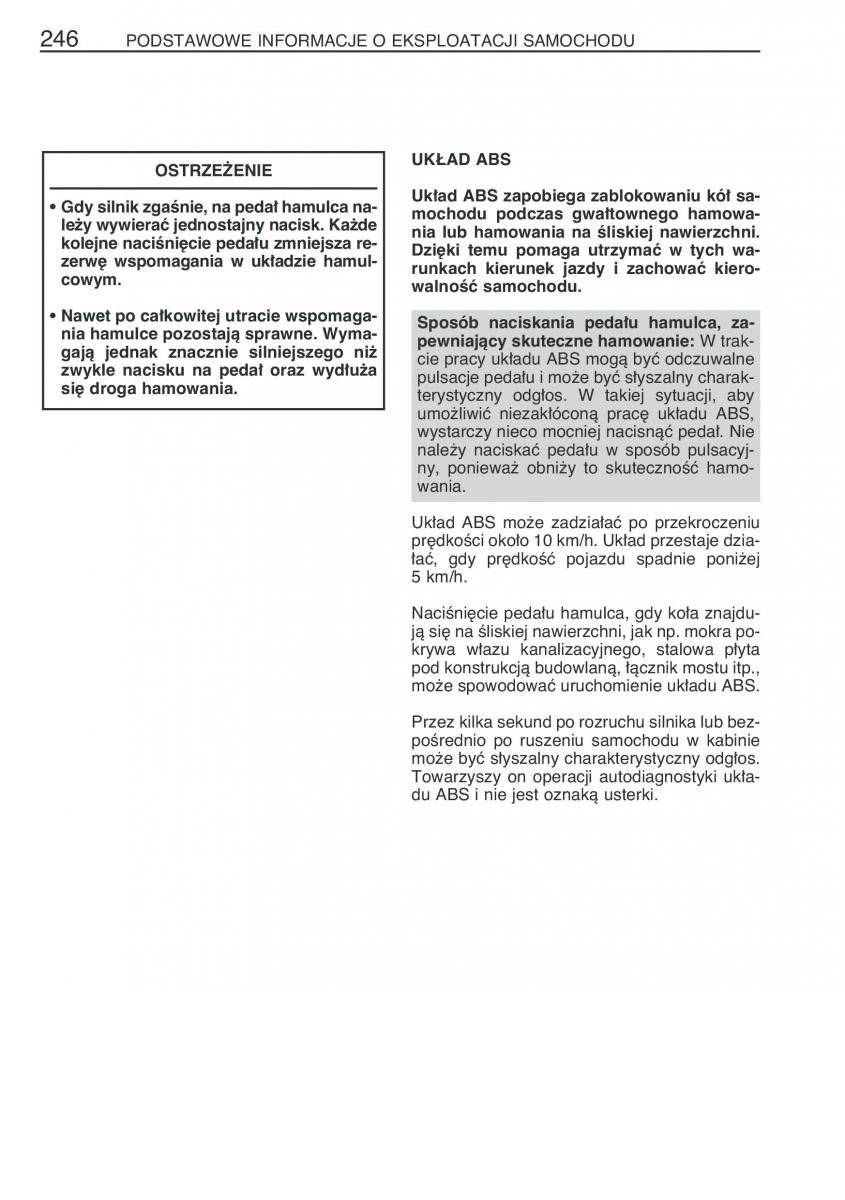 Toyota Prius II 2 NHW20 instrukcja obslugi / page 259