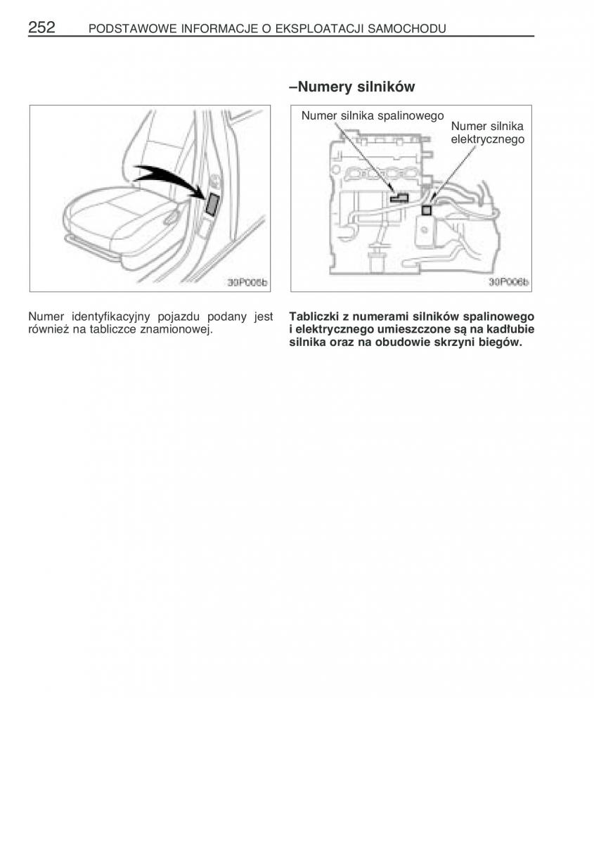 Toyota Prius II 2 NHW20 instrukcja obslugi / page 265