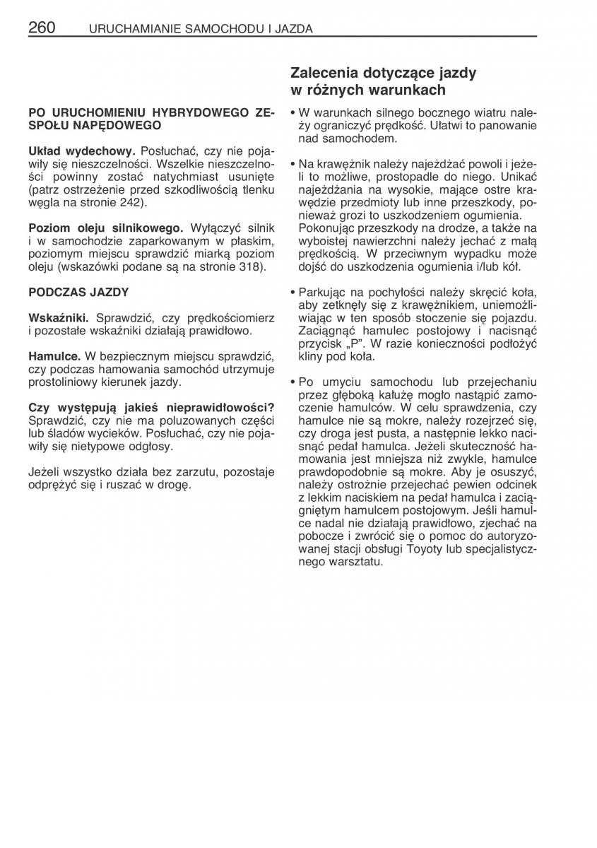 Toyota Prius II 2 NHW20 instrukcja obslugi / page 273