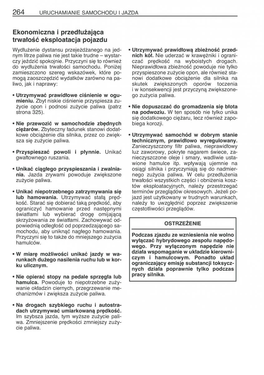 Toyota Prius II 2 NHW20 instrukcja obslugi / page 277