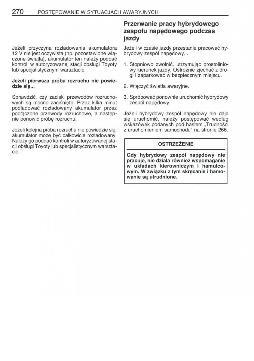 Toyota Prius II 2 NHW20 instrukcja obslugi / page 283