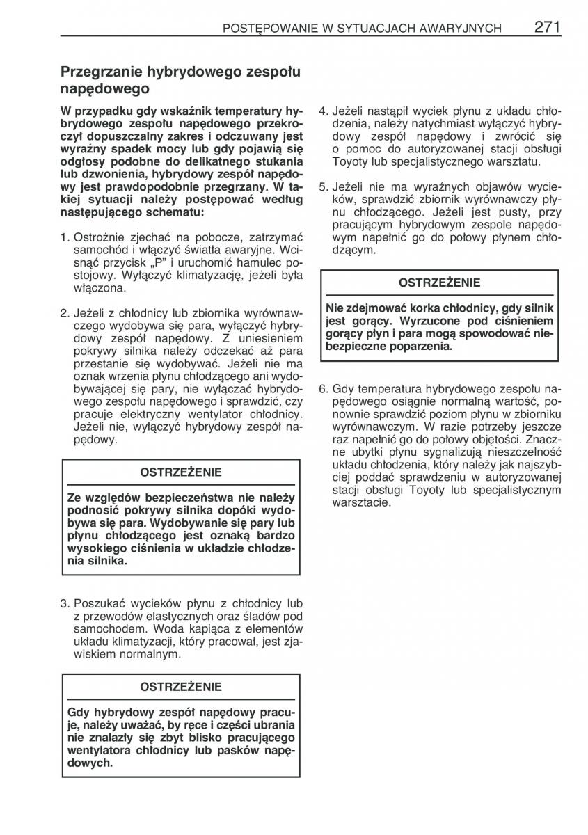 Toyota Prius II 2 NHW20 instrukcja obslugi / page 284