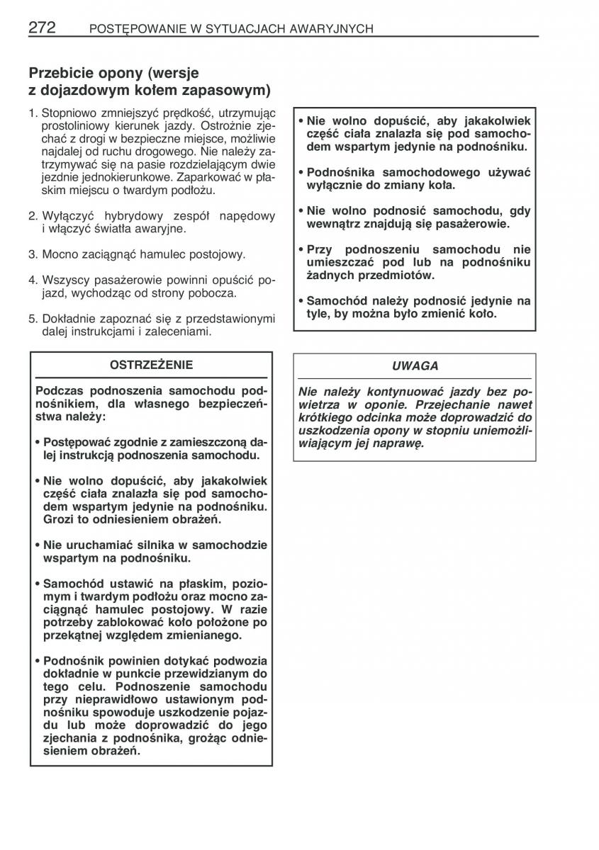 Toyota Prius II 2 NHW20 instrukcja obslugi / page 285