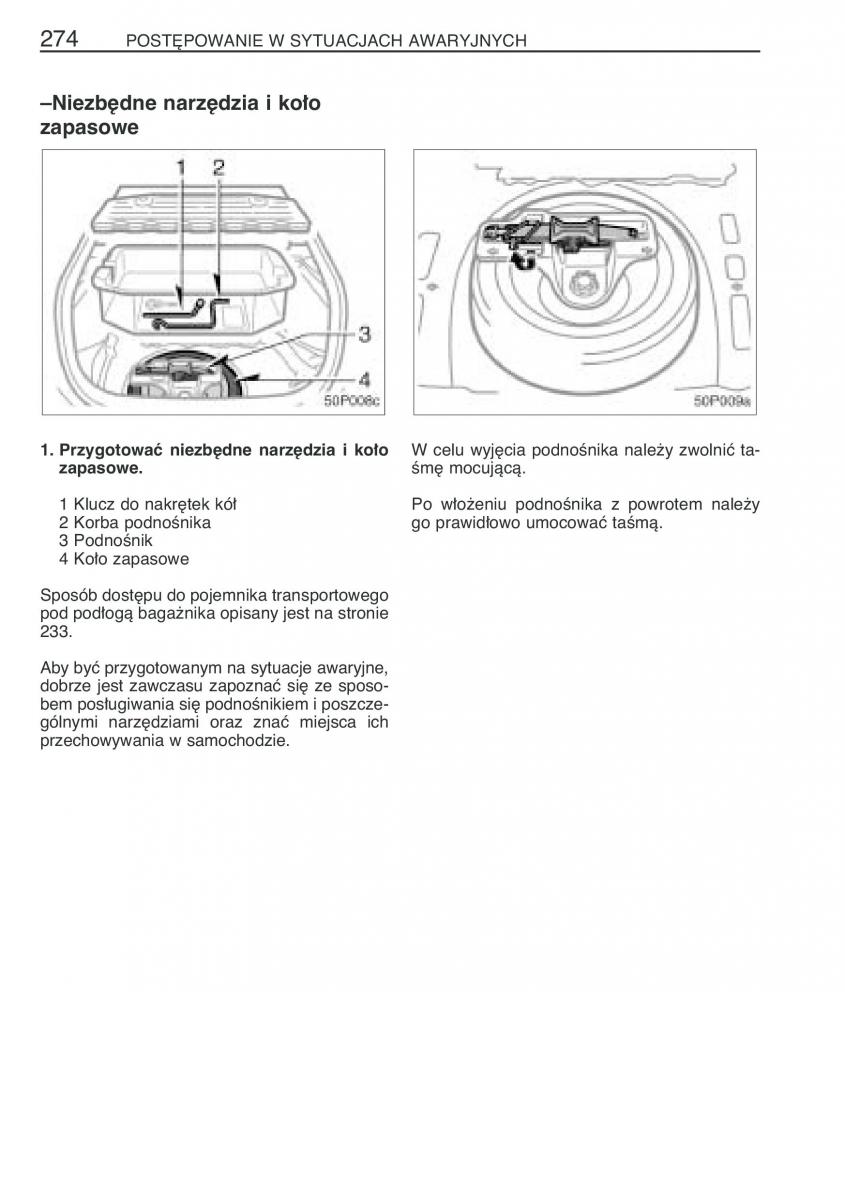 Toyota Prius II 2 NHW20 instrukcja obslugi / page 287