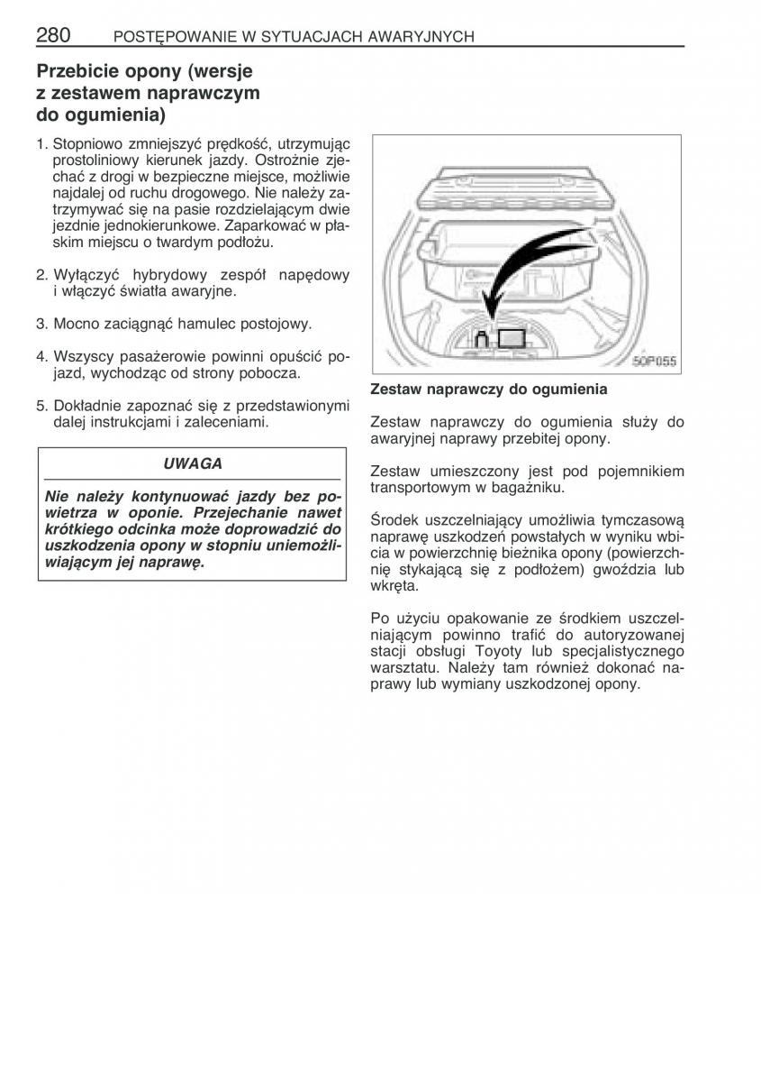 Toyota Prius II 2 NHW20 instrukcja obslugi / page 293