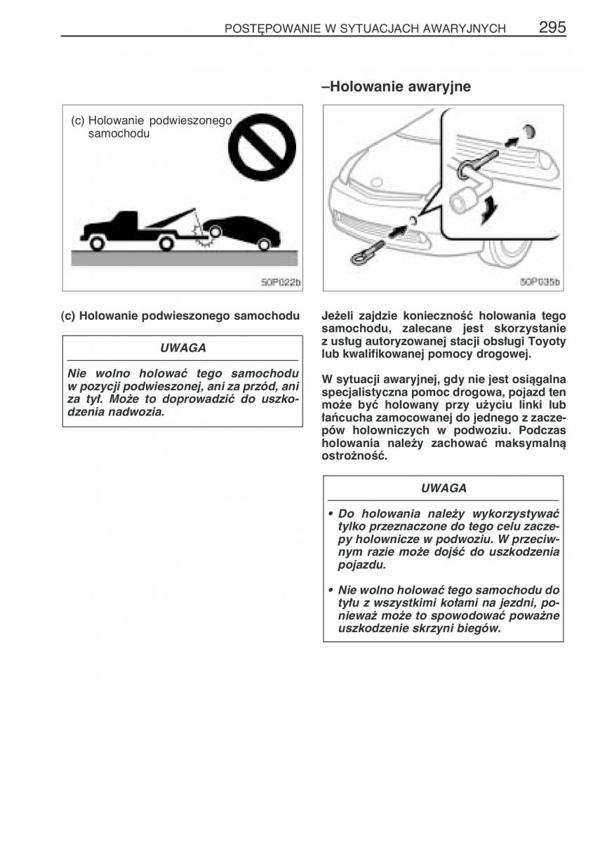 Toyota Prius II 2 NHW20 instrukcja obslugi / page 308