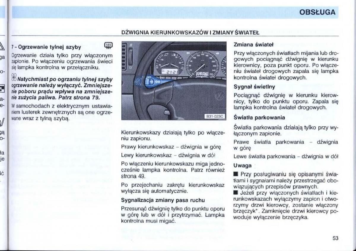 VW Passat B4 instrukcja obslugi / page 55