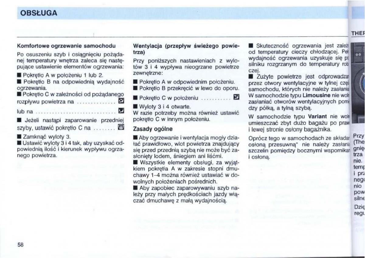 VW Passat B4 instrukcja obslugi / page 60