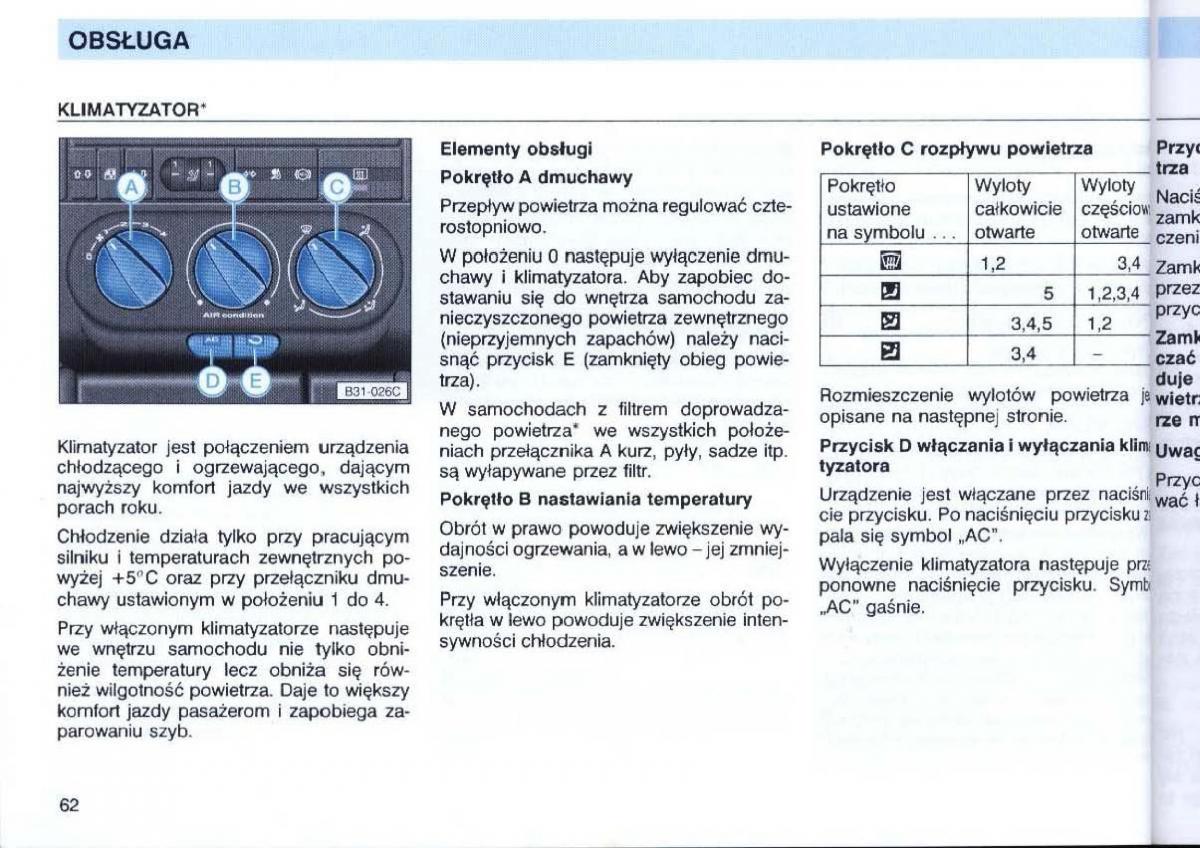 VW Passat B4 instrukcja obslugi / page 64