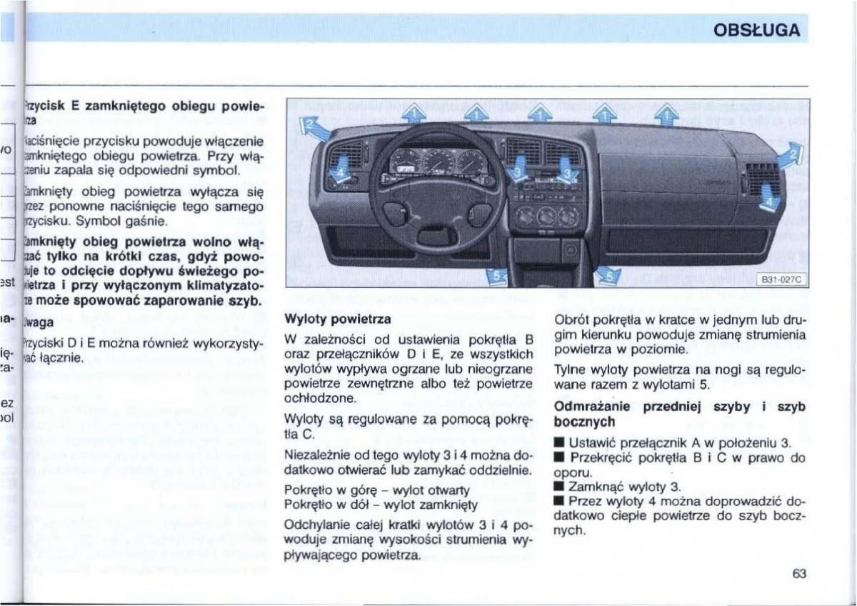 VW Passat B4 instrukcja obslugi / page 65