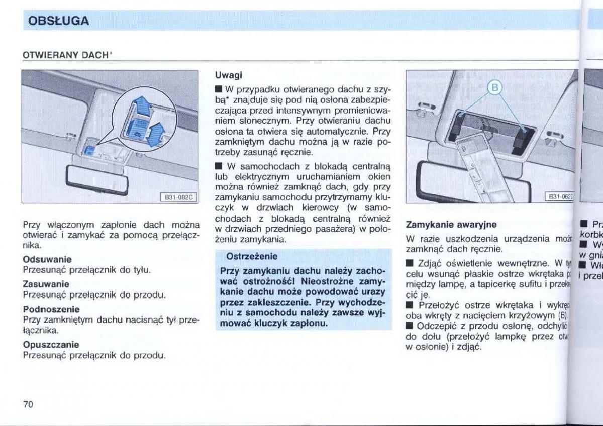 VW Passat B4 instrukcja obslugi / page 72