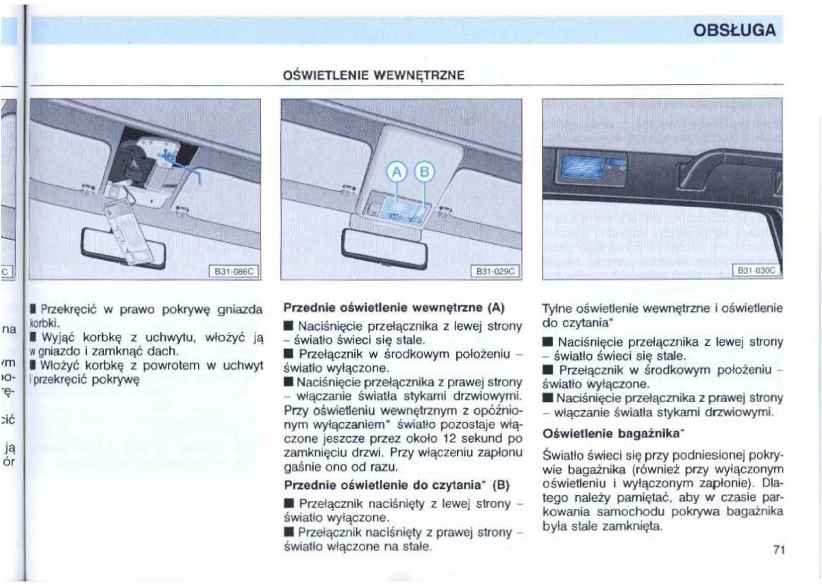 VW Passat B4 instrukcja obslugi / page 73