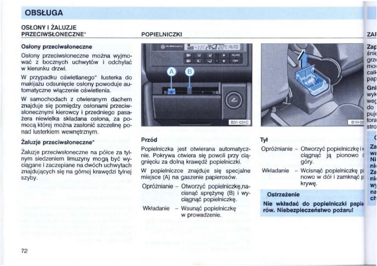 VW Passat B4 instrukcja obslugi / page 74