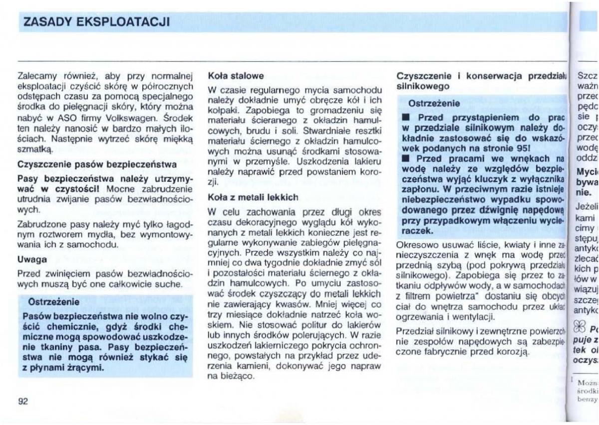 VW Passat B4 instrukcja obslugi / page 93