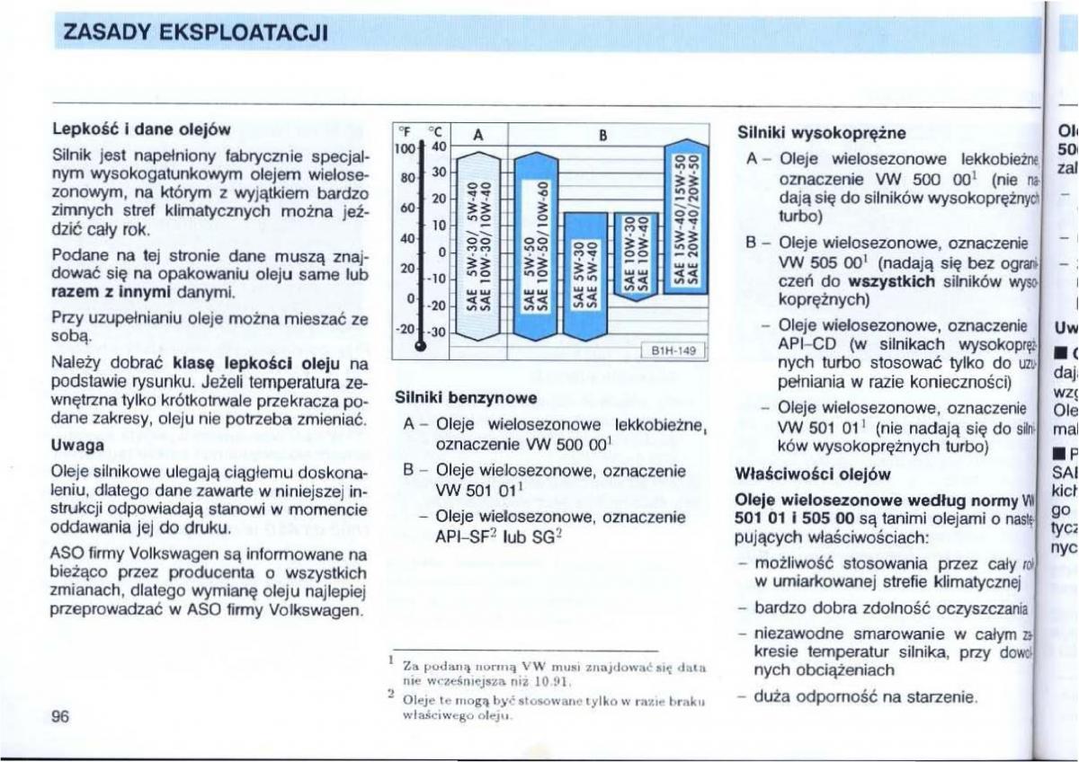 VW Passat B4 instrukcja obslugi / page 97