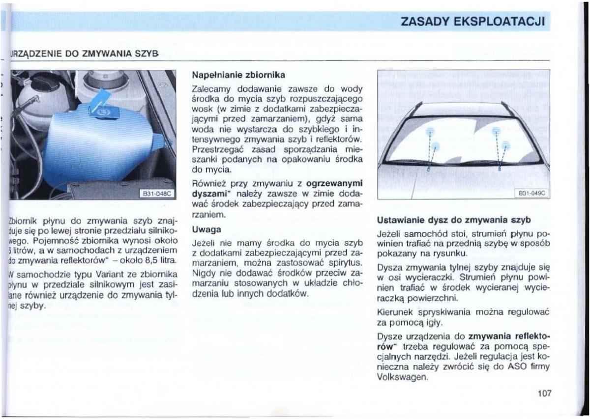 VW Passat B4 instrukcja obslugi / page 108