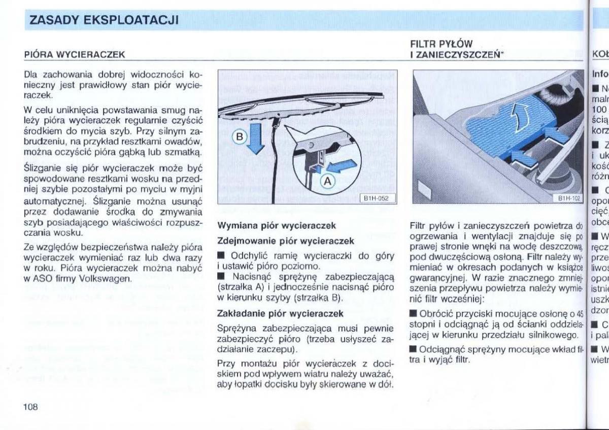 VW Passat B4 instrukcja obslugi / page 109