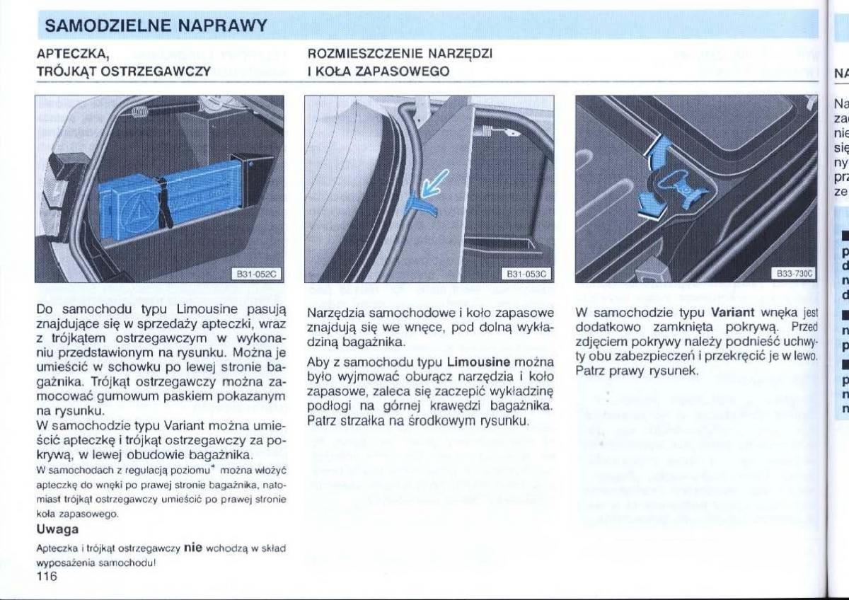 VW Passat B4 instrukcja obslugi / page 117