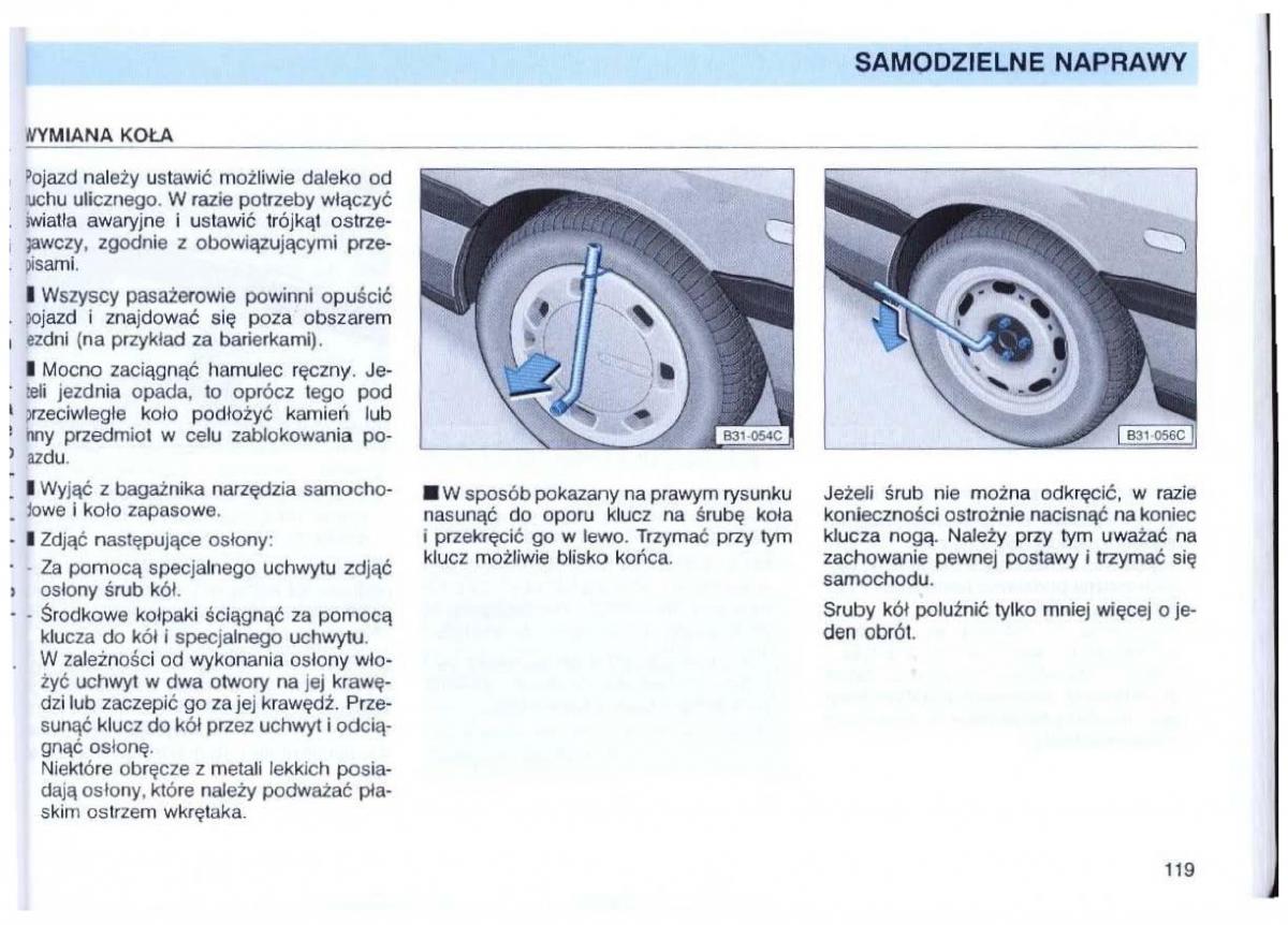 VW Passat B4 instrukcja obslugi / page 120