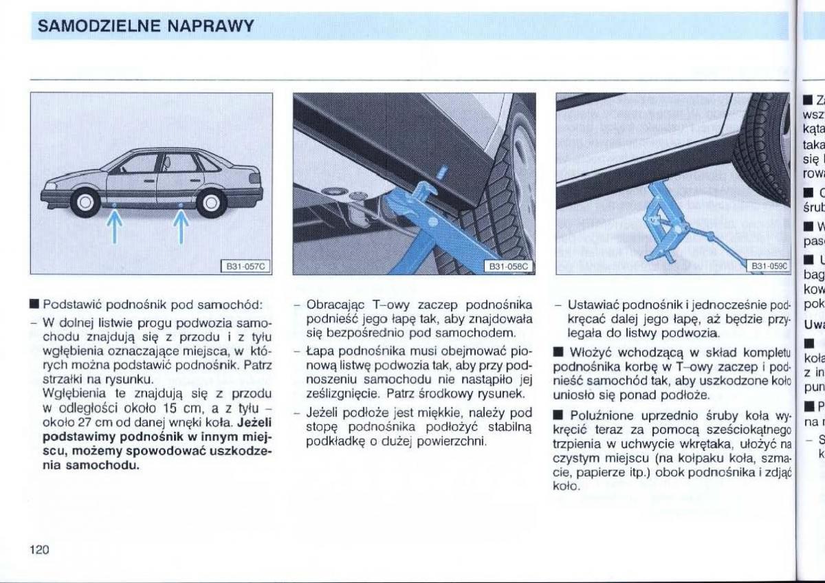 VW Passat B4 instrukcja obslugi / page 121