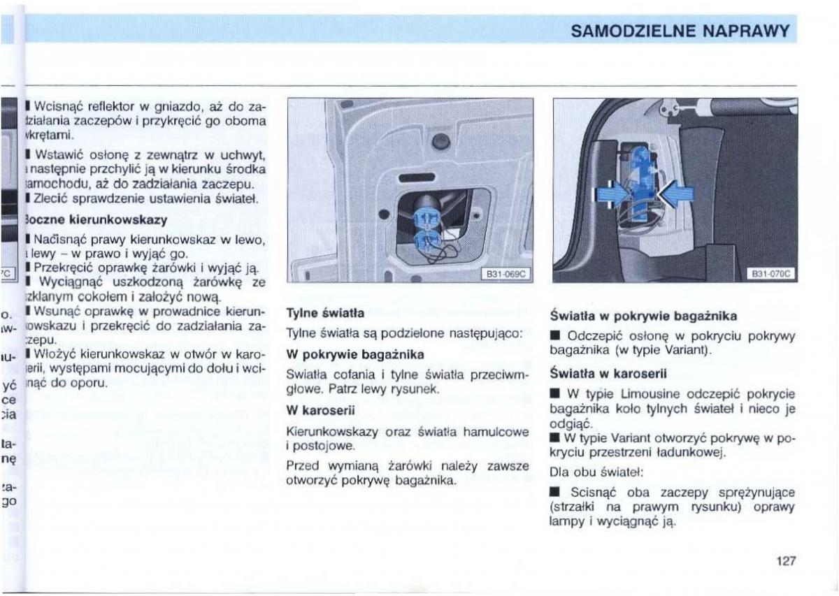 VW Passat B4 instrukcja obslugi / page 128