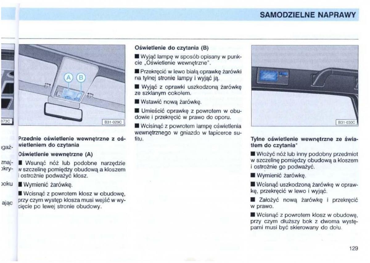 VW Passat B4 instrukcja obslugi / page 130