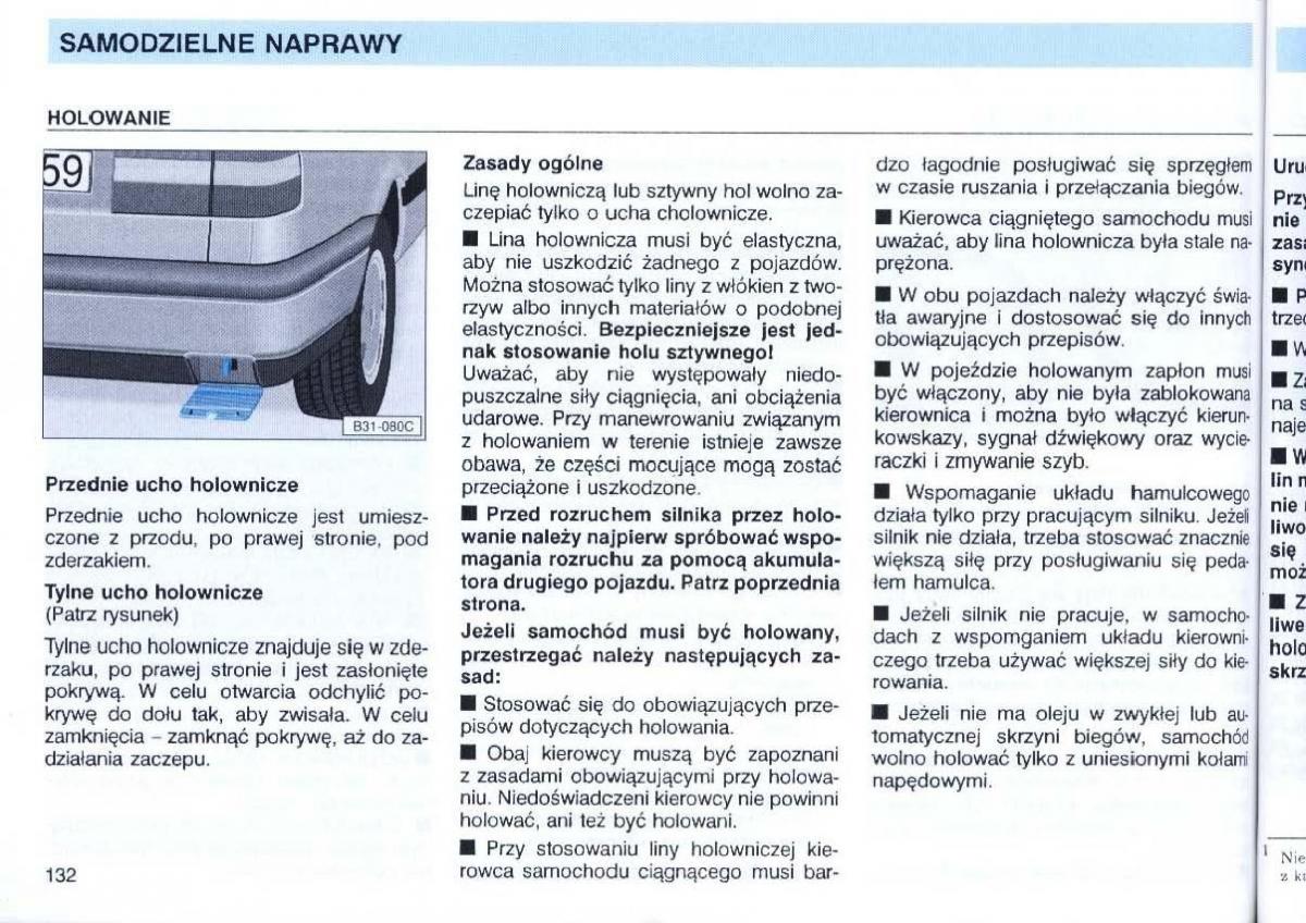 VW Passat B4 instrukcja obslugi / page 133