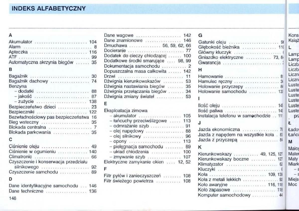 VW Passat B4 instrukcja obslugi / page 148