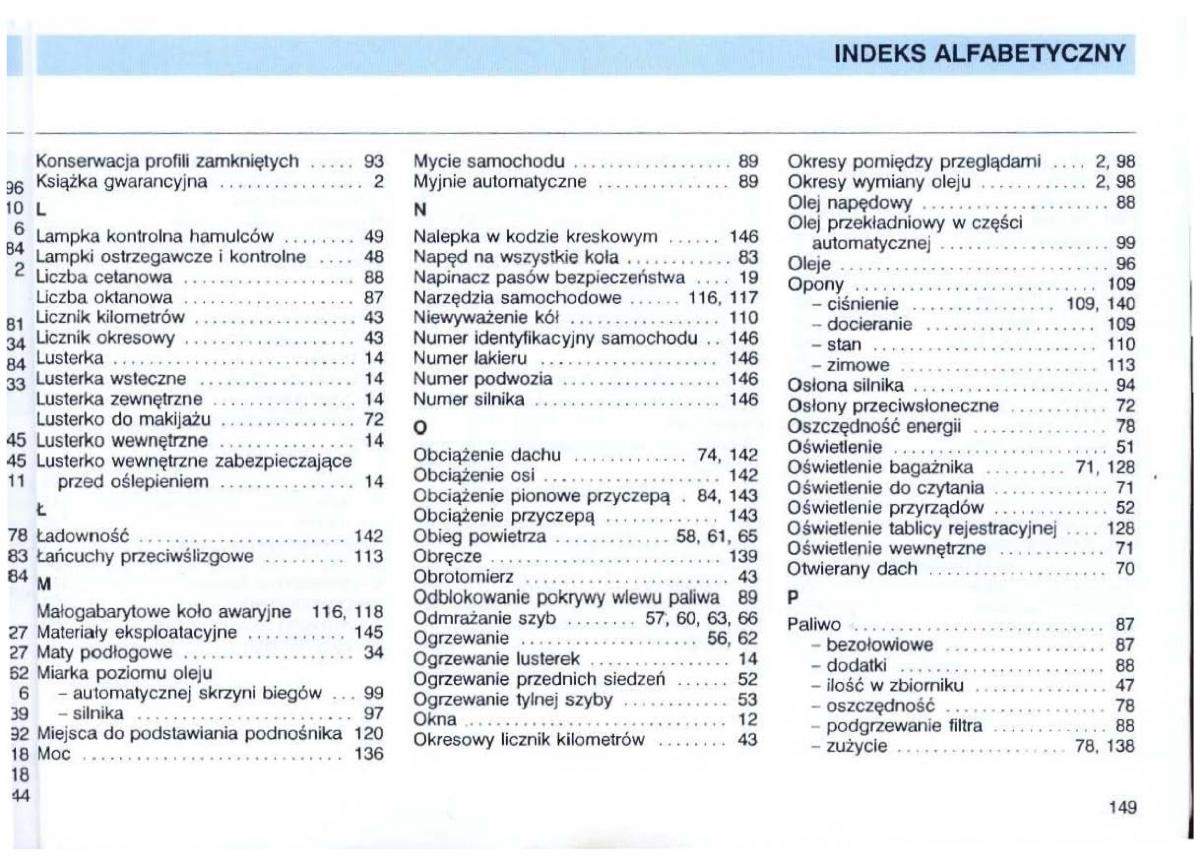 VW Passat B4 instrukcja obslugi / page 149